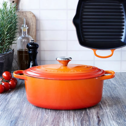 Katls LE CREUSET Cast iron pot oval 31cm / 6,3L orange