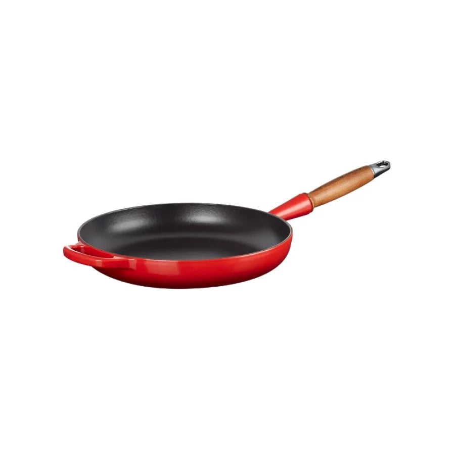 Pan LE CREUSET Cast iron pan with wooden handle Ø28cm red