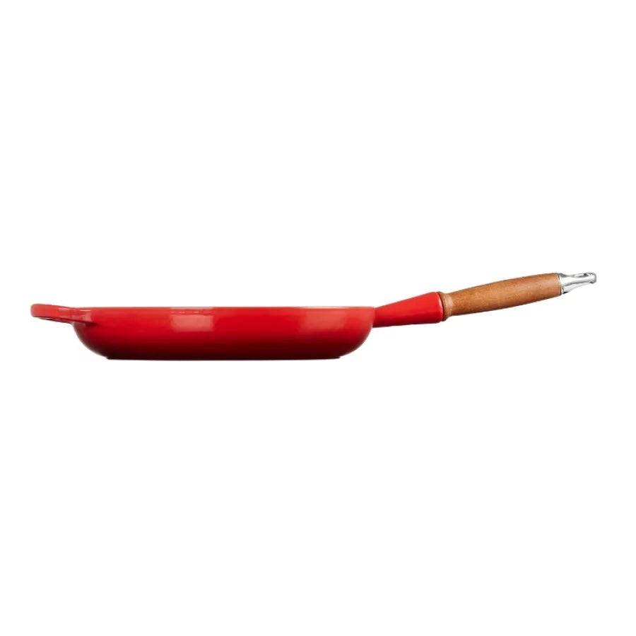 Pan LE CREUSET Cast iron pan with wooden handle Ø28cm red