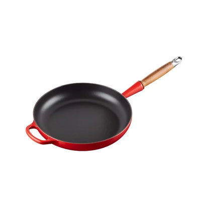 Pan LE CREUSET Cast iron pan with wooden handle Ø28cm red