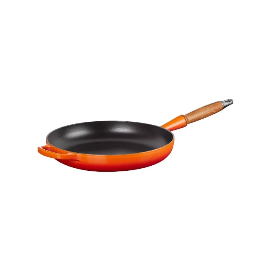 Panna LE CREUSET Cast iron pan with wooden handle Ø28cm orange