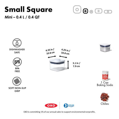 Food storage container OXO POP Small Square Mini - 0.4L 11236700