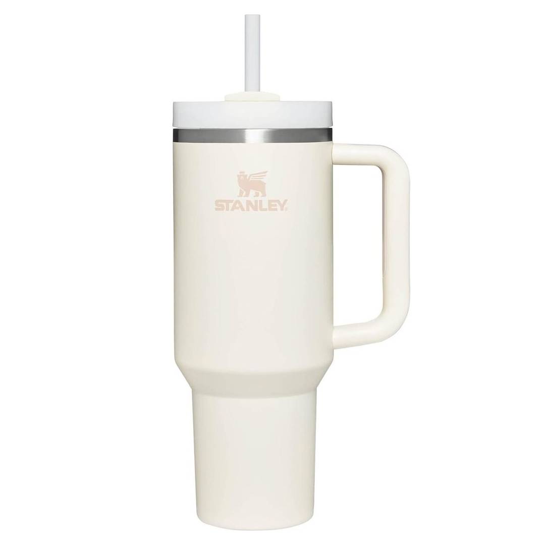 Thermal mug with straw STANLEY The Quencher H2.O FlowState Tumbler 1.18L in cream color