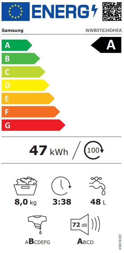 Стиральная машина SAMSUNG WW80T634DHE/S7