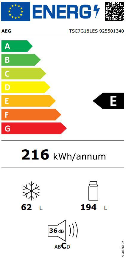 Iebūvējamais ledusskapis AEG TSC7G181ES