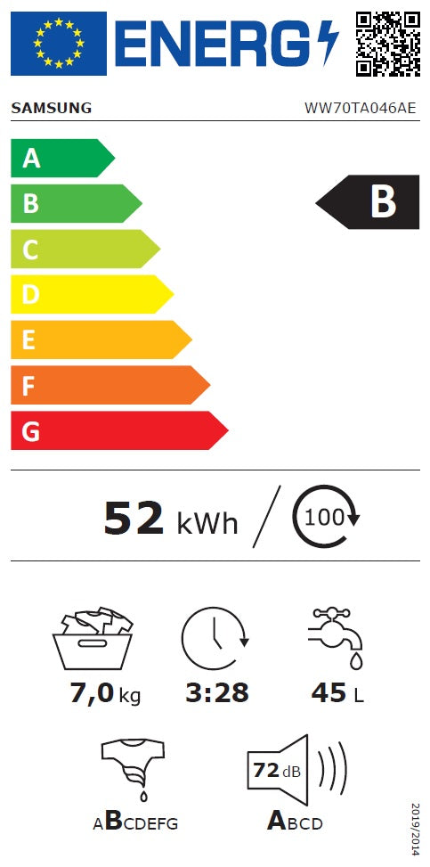 Veļas mazgājamā mašīna SAMSUNG WW70TA046AE/LE