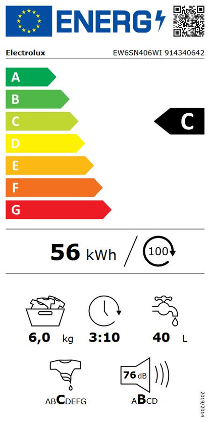 Veļas mazgājamā mašīna ELECTROLUX EW6SN406WI