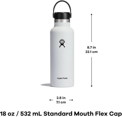 Thermos HYDRO FLASK 18 OZ STANDARD MOUTH WITH STANDARD FLEX CAP, White S18SX110