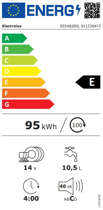 Iebūvējamā  trauku mazgājamā mašīna ELECTROLUX EES48200L