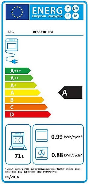 Iebūvējamā cepeškrāsns AEG BES331010M