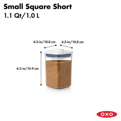 Контейнер для хранения продуктов OXO POP Small Square Short - 1л 11234000