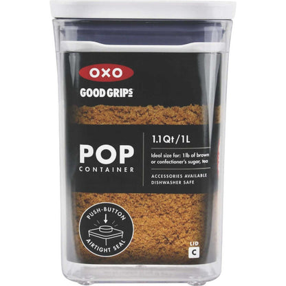 Контейнер для хранения продуктов OXO POP Small Square Short - 1л 11234000