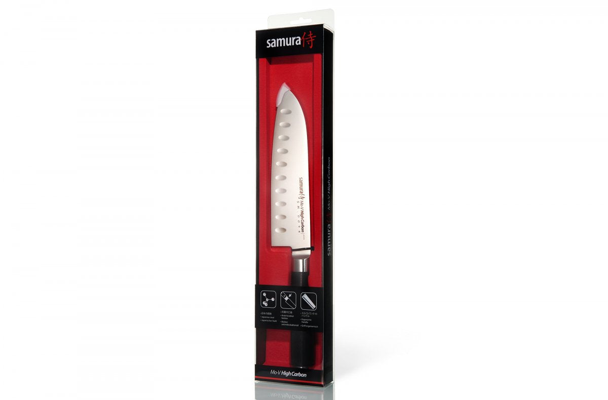 Kitchen knife SAMURA MO-V Santoku hollow ground 7.0"/180 mm