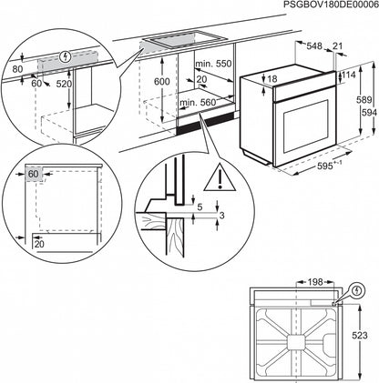 Built-in oven ELECTROLUX EOF3H40TH