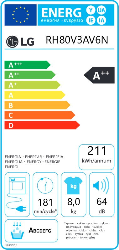 Veļas žāvētājs LG RH80V3AV6N