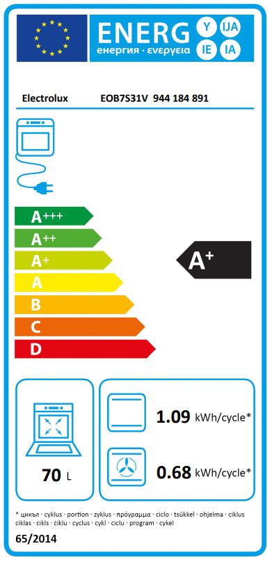 Iebūvējamā cepeškrāsns ELECTROLUX EOB7S31V