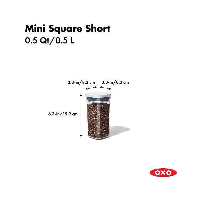 Контейнер для хранения продуктов OXO POP Mini Square Short - 0,5 л 11234200