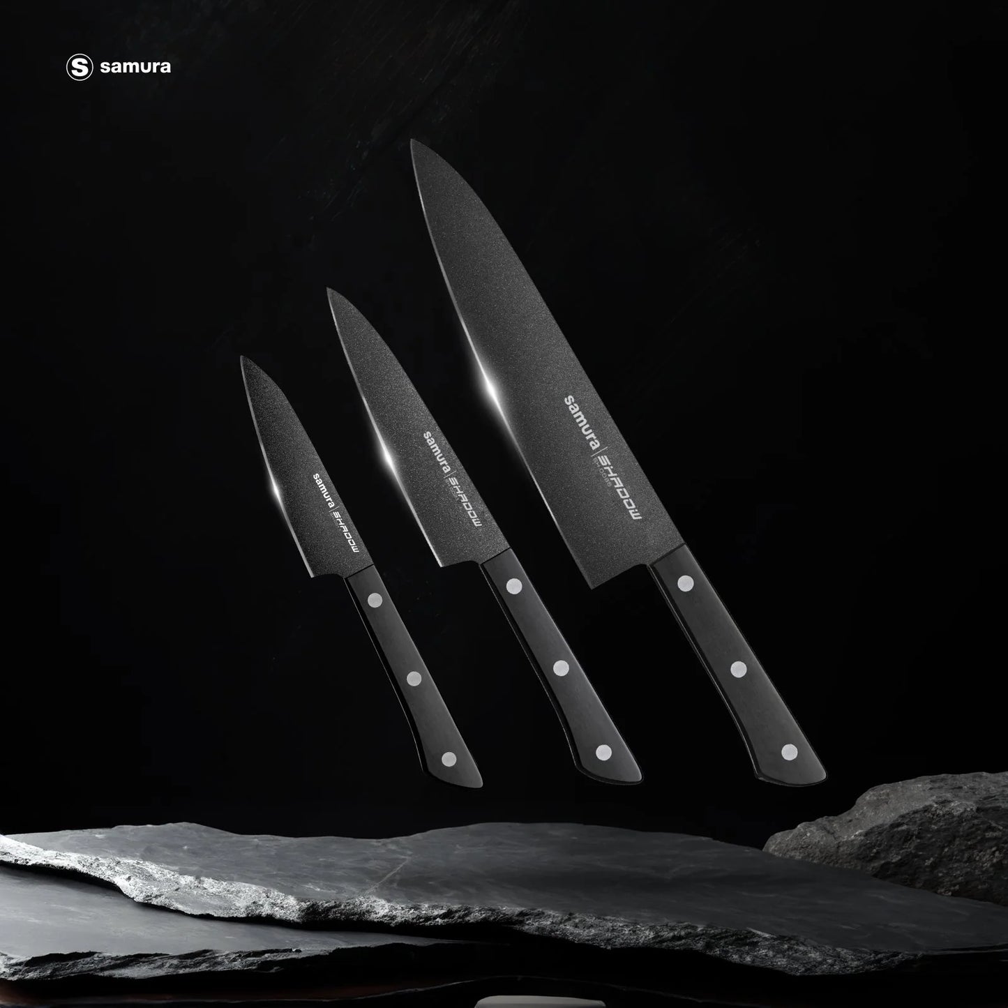 Nažu komplekts SAMURA SHADOW Set of 3 kitchen knives SH-0220