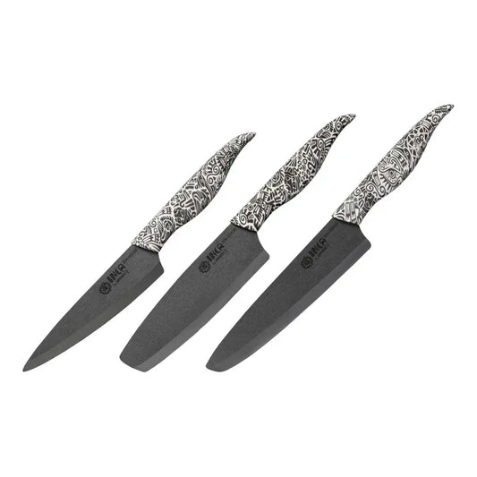 Nažu komplekts SAMURA INCA set of 3 kitchen  knives, melns SIN-0220B