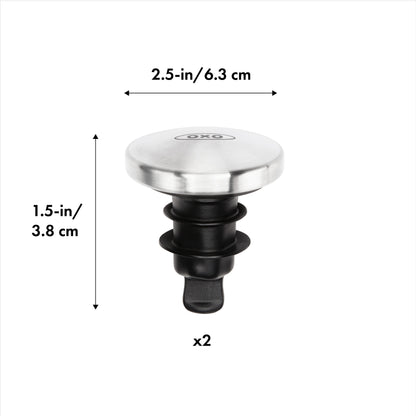 Vīna aksesuāri OXO Steel Spillproof Wine Stopper Set 3113600