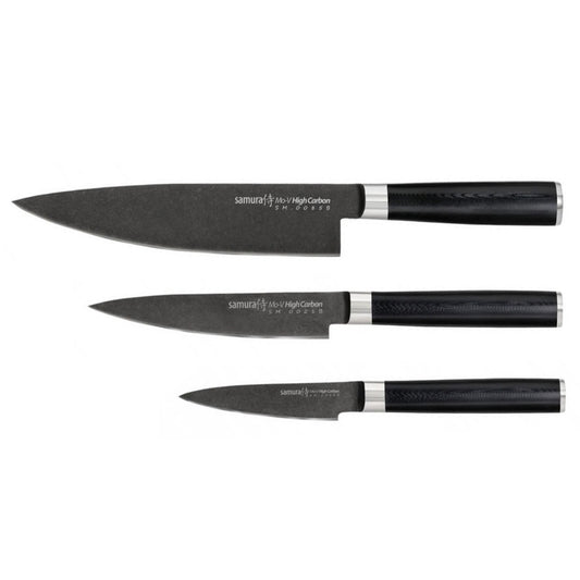 Nažu komplekts SAMURA MO-V Stonewash Set of 3 kitchen  knives in a gift box SM-0220B