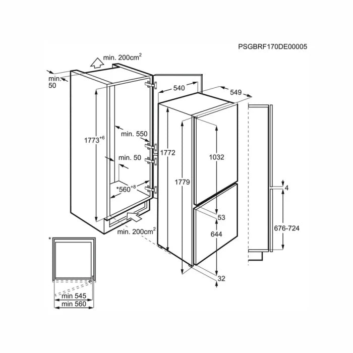 Built-in refrigerator AEG SCB618F6TS 